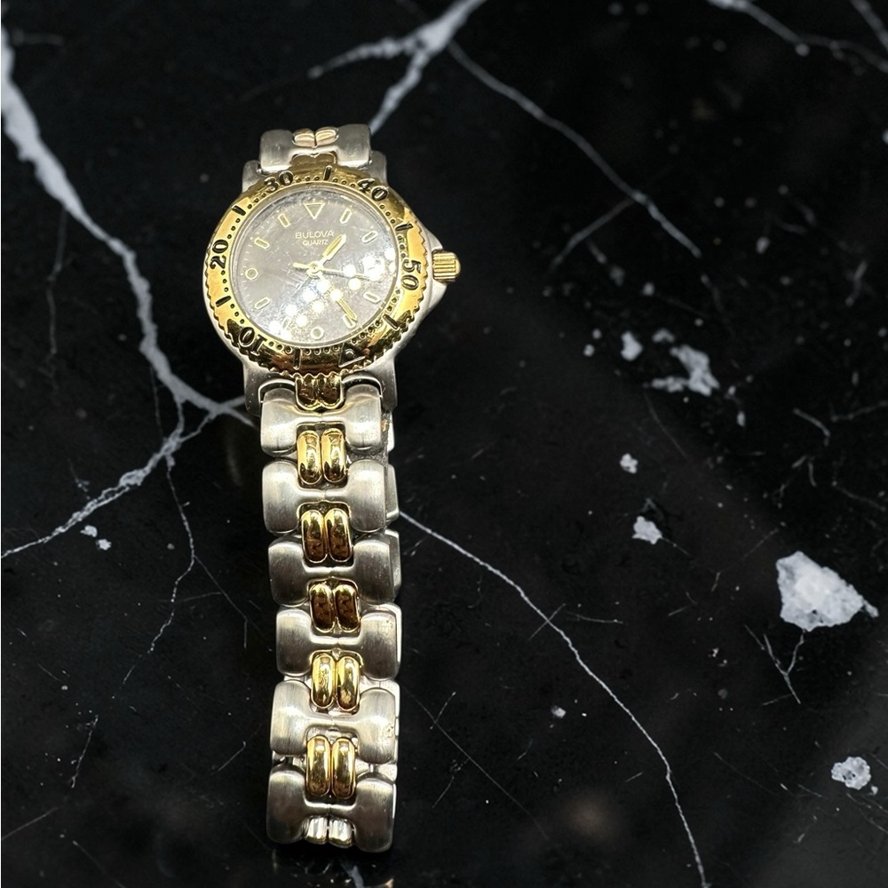 Bulova Marine Star Gold and Silver Women's Watch. Unused. New, old stock.